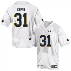 Notre Dame Fighting Irish Men's Cole Capen #31 White Under Armour Authentic Stitched College NCAA Football Jersey AUS7099OV